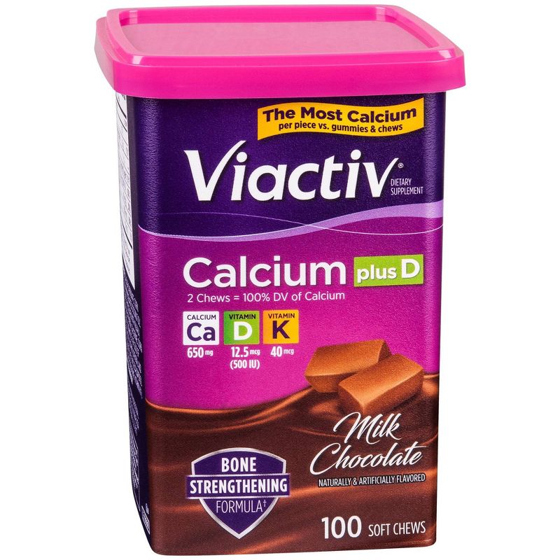 Viactiv Calcium Plus Vitamin D Soft Chews - Milk Chocolate - 100ct