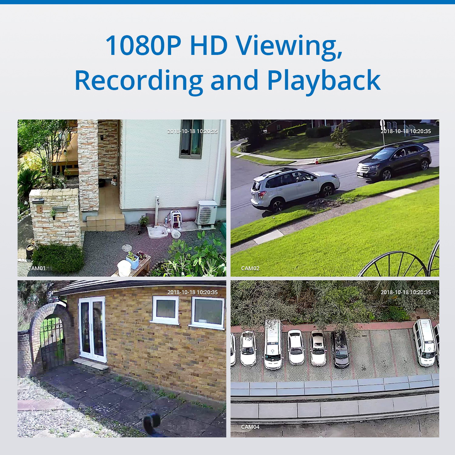 SANNCE 1TB Hard Drive 4CH 1080P PoE NVR HD Security Camera System with 4xHD 2.0 MP Weatherproof Bullet IP Cameras, Quick QR Code Smartphone Access, HDMI Output, USB Backup