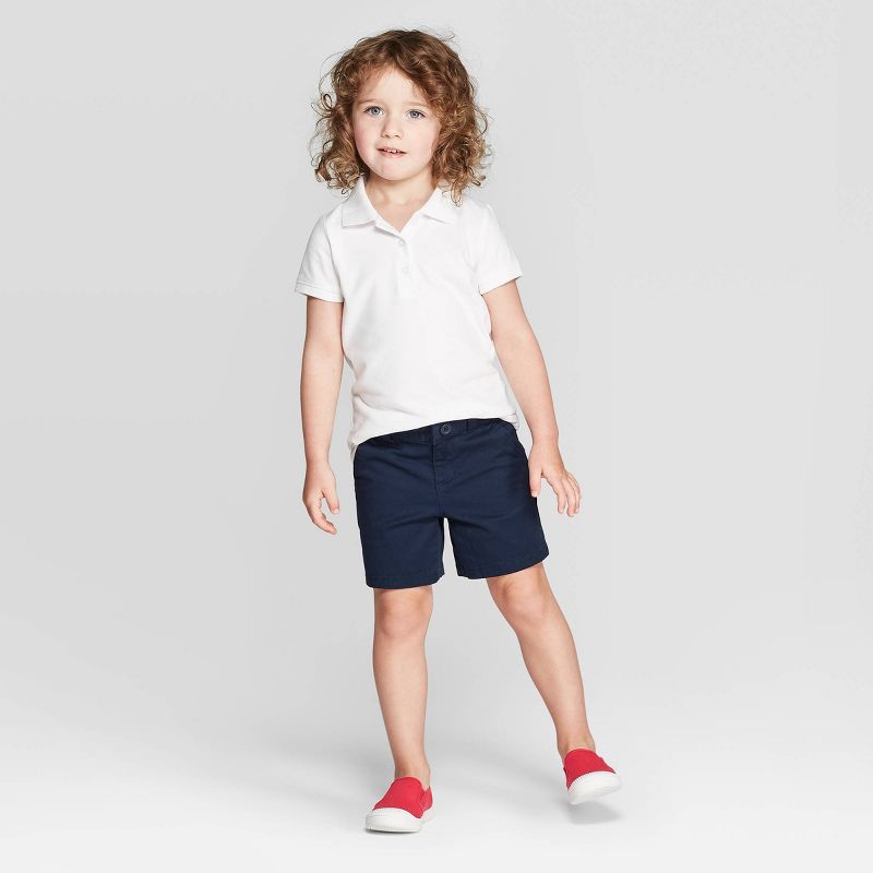 Toddler Girls' Chino Stretch Uniform Shorts - Cat & Jack™ Navy 2T