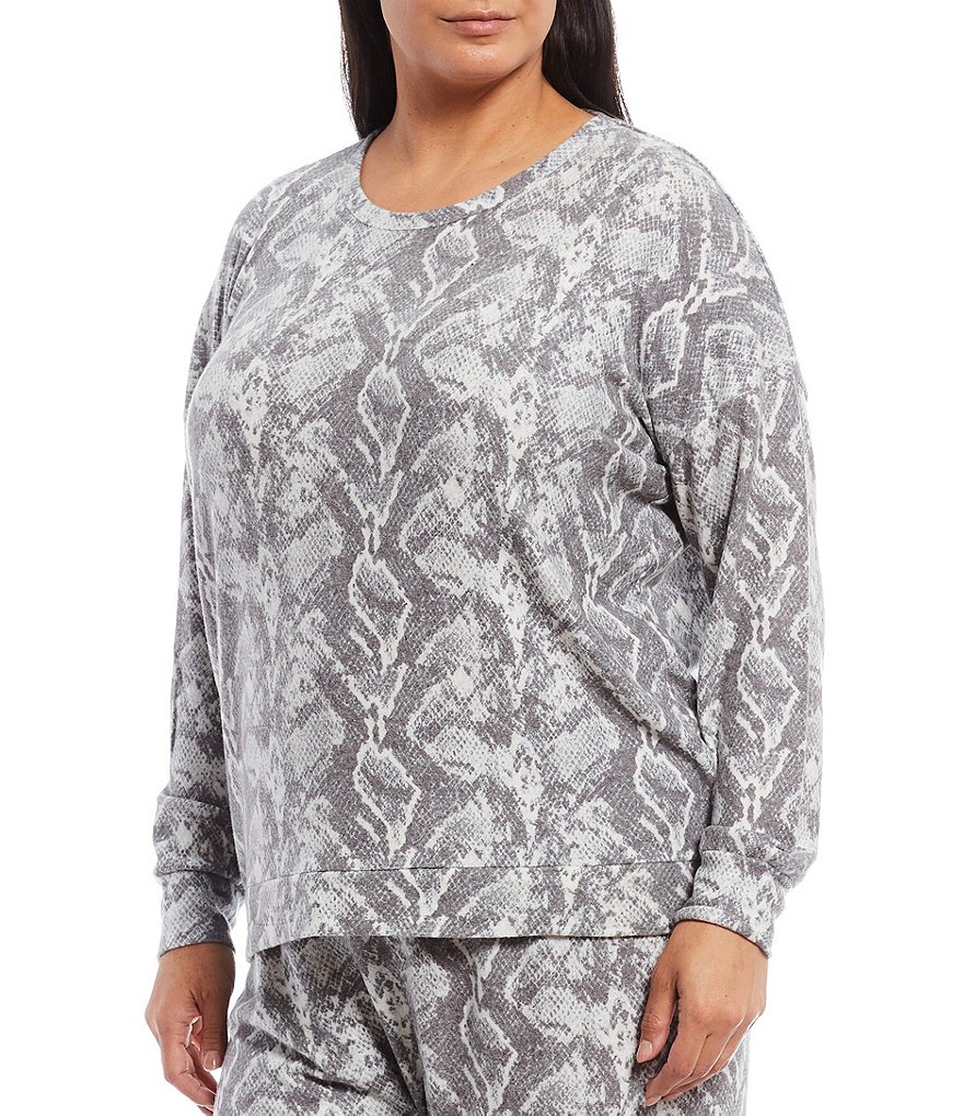 PJ Salvage Plus Snake Print Peachy Jersey Knit Coordinating Sleep Top