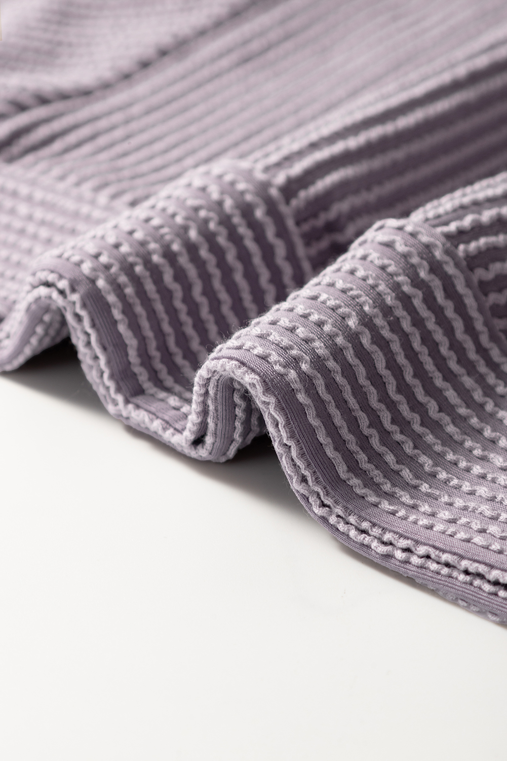 Green Solid Color Quilted Long Sleeve Top and Wide Leg Pants Set