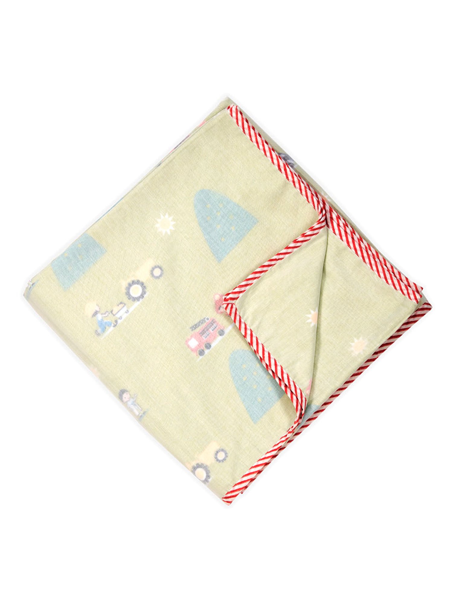 Nigh Nigh Profession Lime Yellow Cotton 70 TC Toddlers Dohar - Set of 1