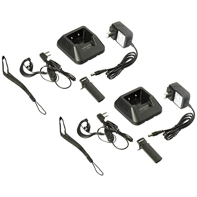 2 Pack 8W Radio+1 Cable+2 speaker 2 Pack Tri-Power 8/4/1W Two-Way Radio Transceiver,Black