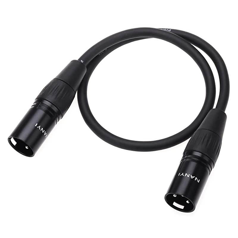 2PCS  Microphone Cable XLR to XLR Patch Cables 3Pin XLR Male to Male mic Cable DMX Cable Patch Cords with OxygenFree Copper 16Feet