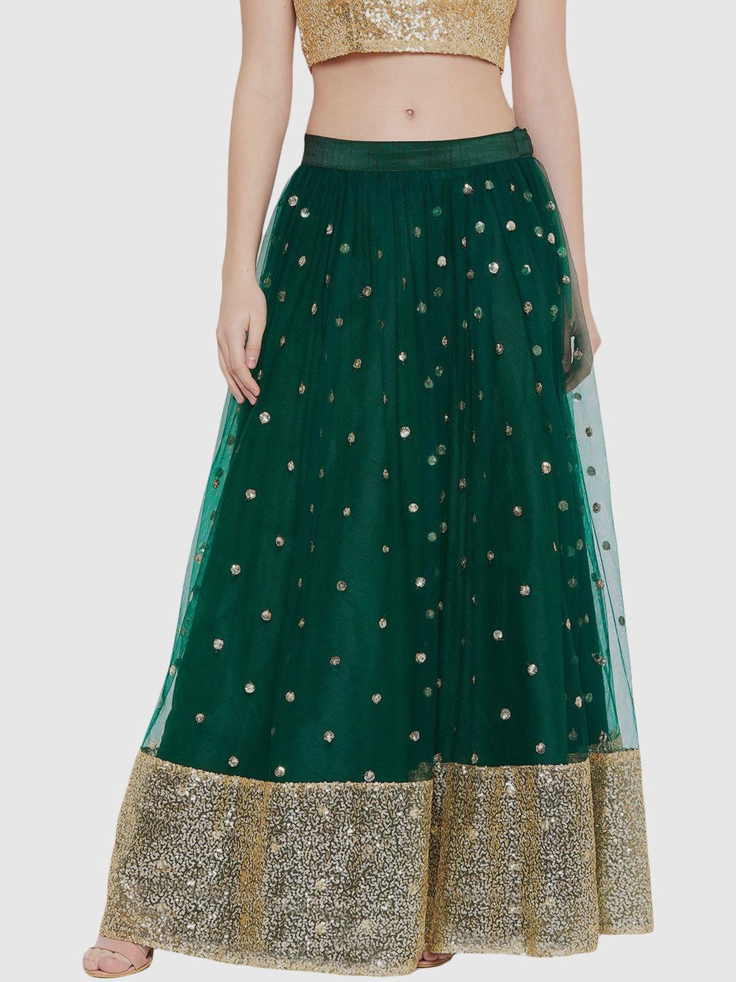 studiorasa Green Embroidered Skirt