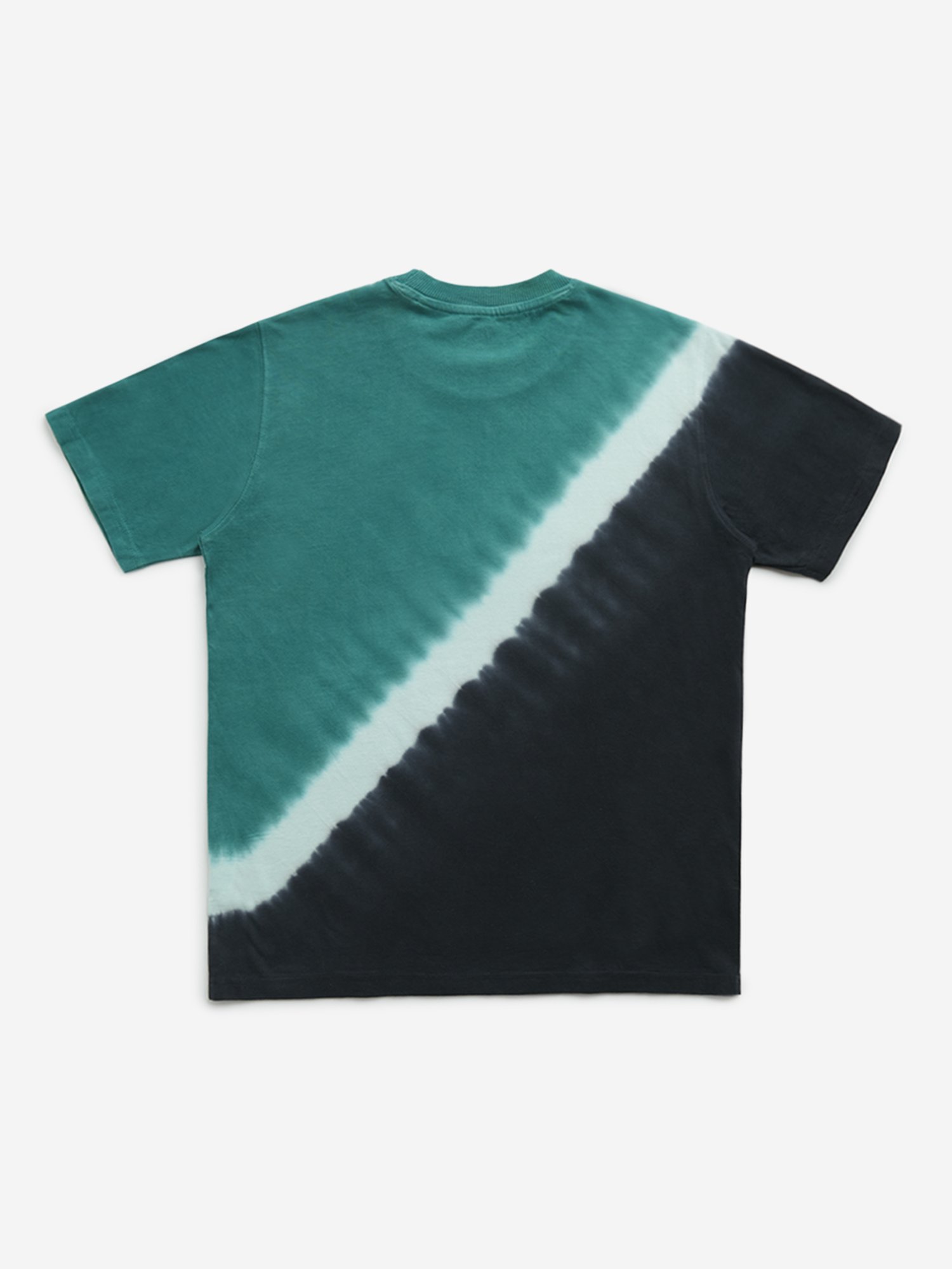 Y&F Kids by Westside Teal & Black Tie-Dye Cotton T-Shirt