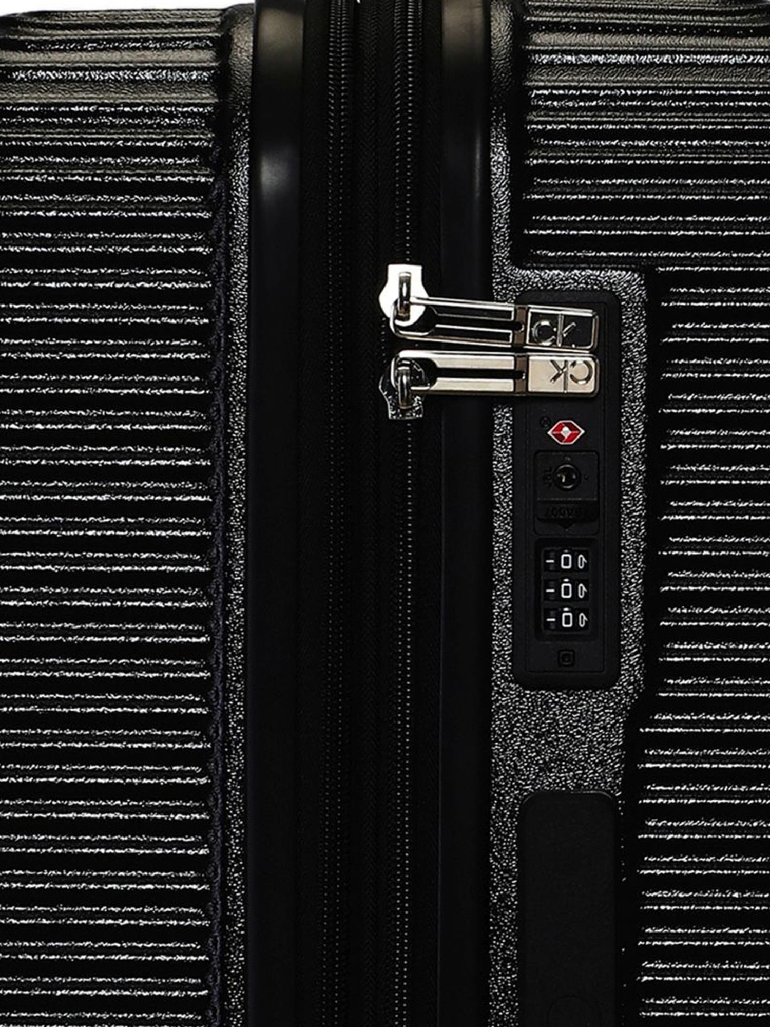 Calvin Klein Avenue Black Textured Hard Cabin Trolley Bag - 67 cm