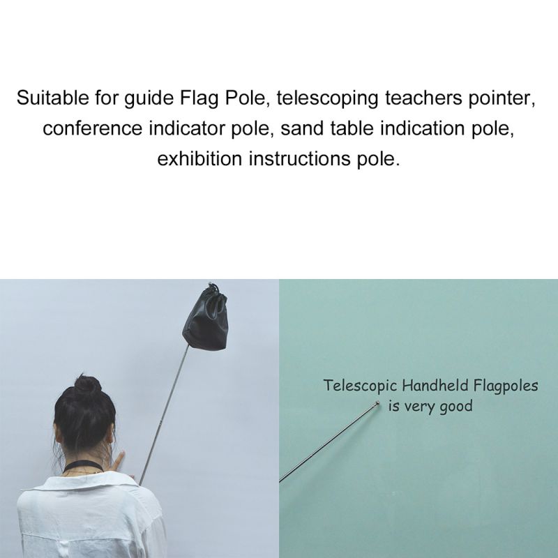 2pcs 3.28ft/1M,Telescopic Handheld Flagpoles,Stainless Steel,Telescopic Guide Flag Pole,Teaching Pointer,for Tour Guides and Teachers,Green