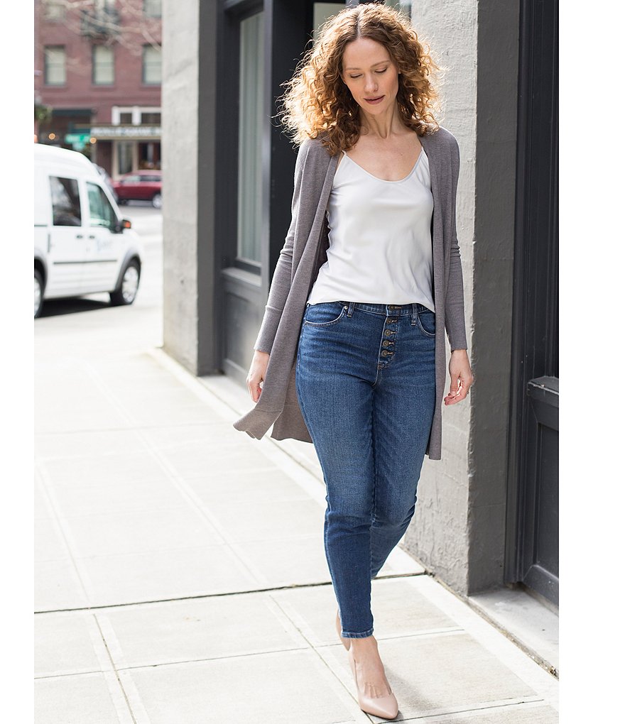 Jag Jeans Valentina High Rise Faux Button Fly Pull-On Skinny Jeans