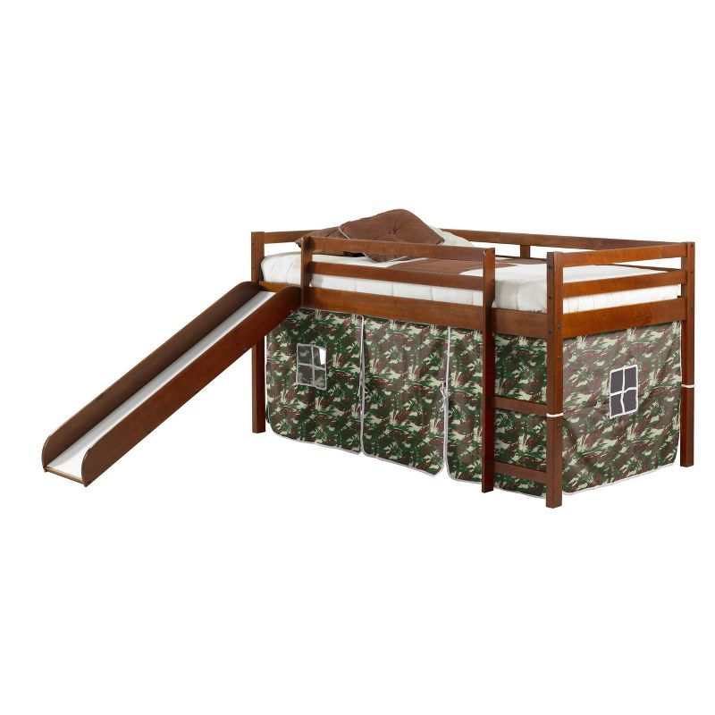 Tent Bed with Kit Espresso/Green Camo - Donco Kids