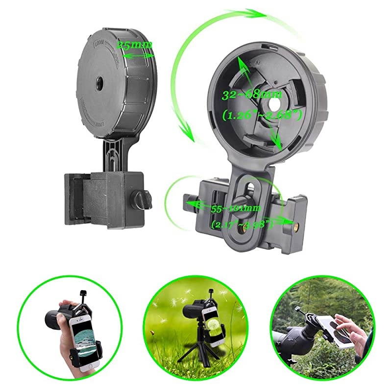 Phone Adapter Mount, phone Smartphone Quick Photography Adapter Mount Compatible Binocular Monocular Spotting Scope Telescope Microscope