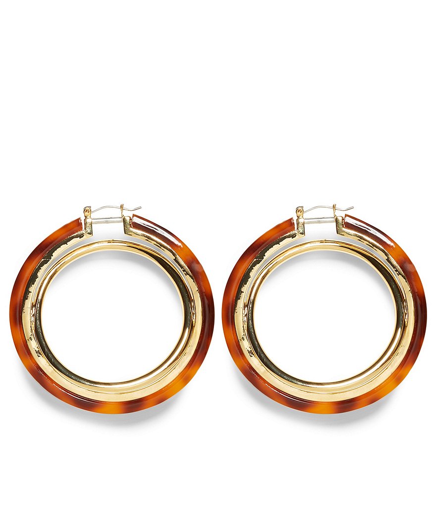 Sanctuary Project Semi Precious Turquoise and White Howlite Three Stone Stud Earrings Gold