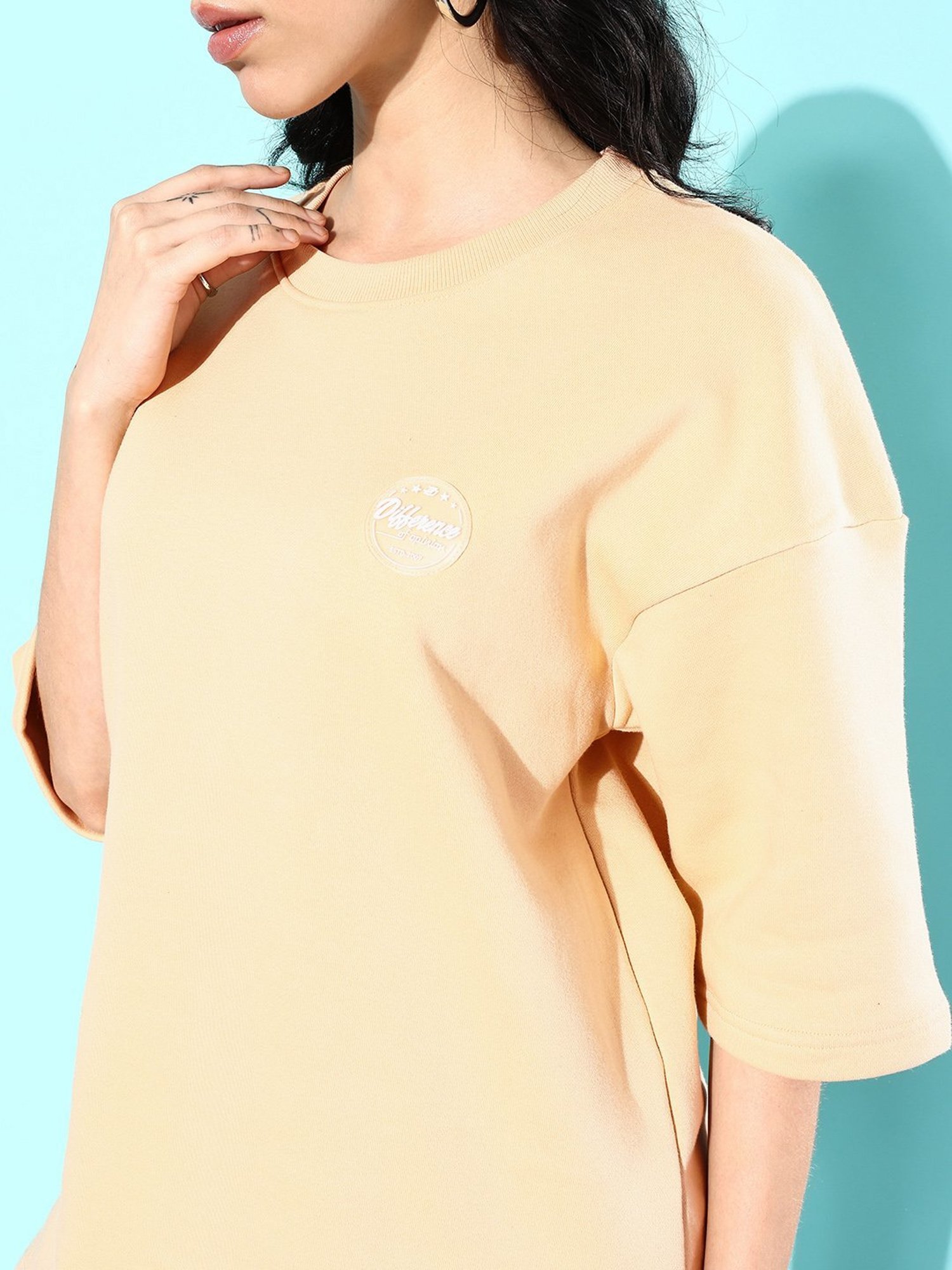 Difference of Opinion Beige Fleece Oversized Sweatshirt