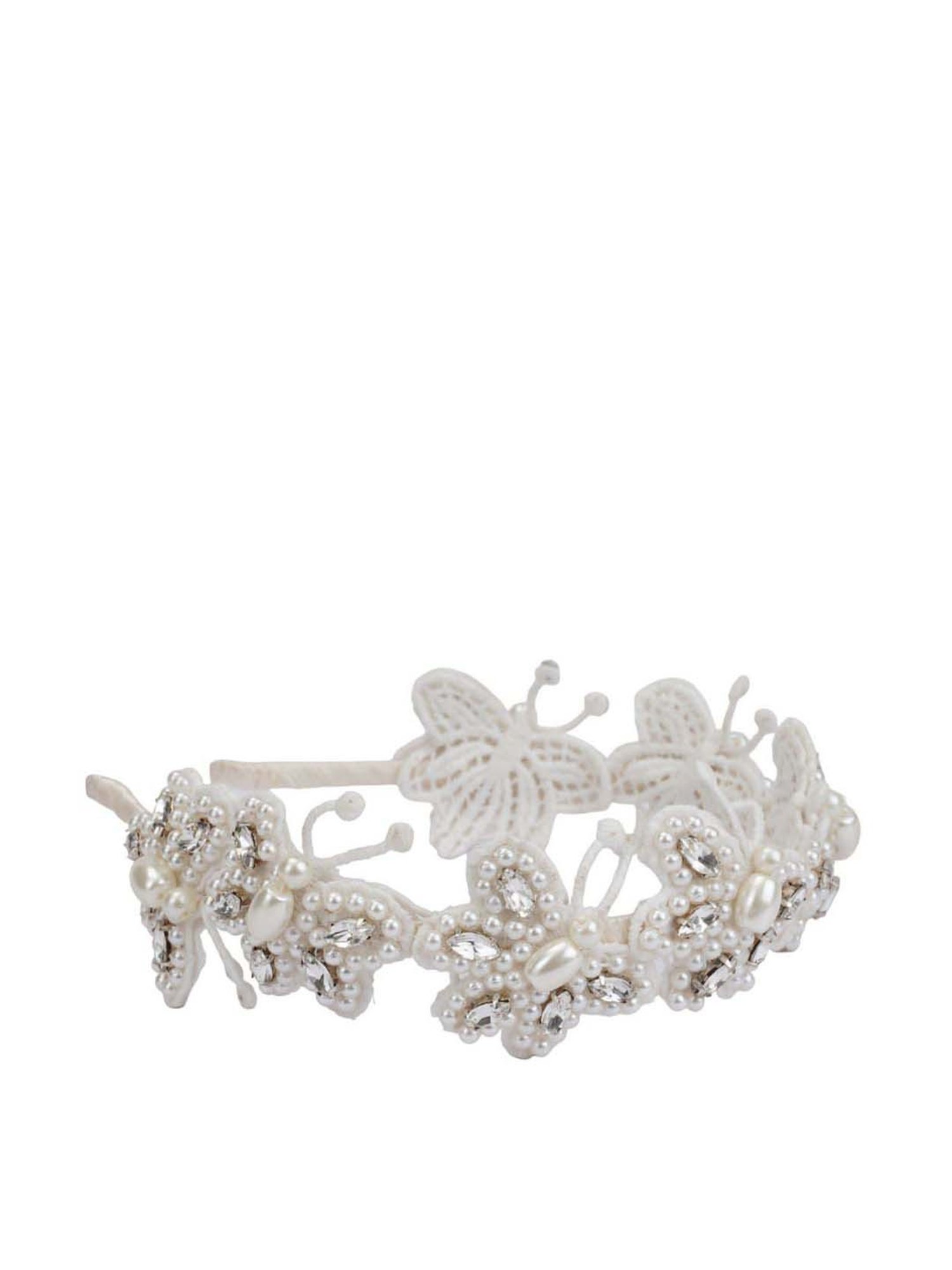 Choko White Embellished Hair Band