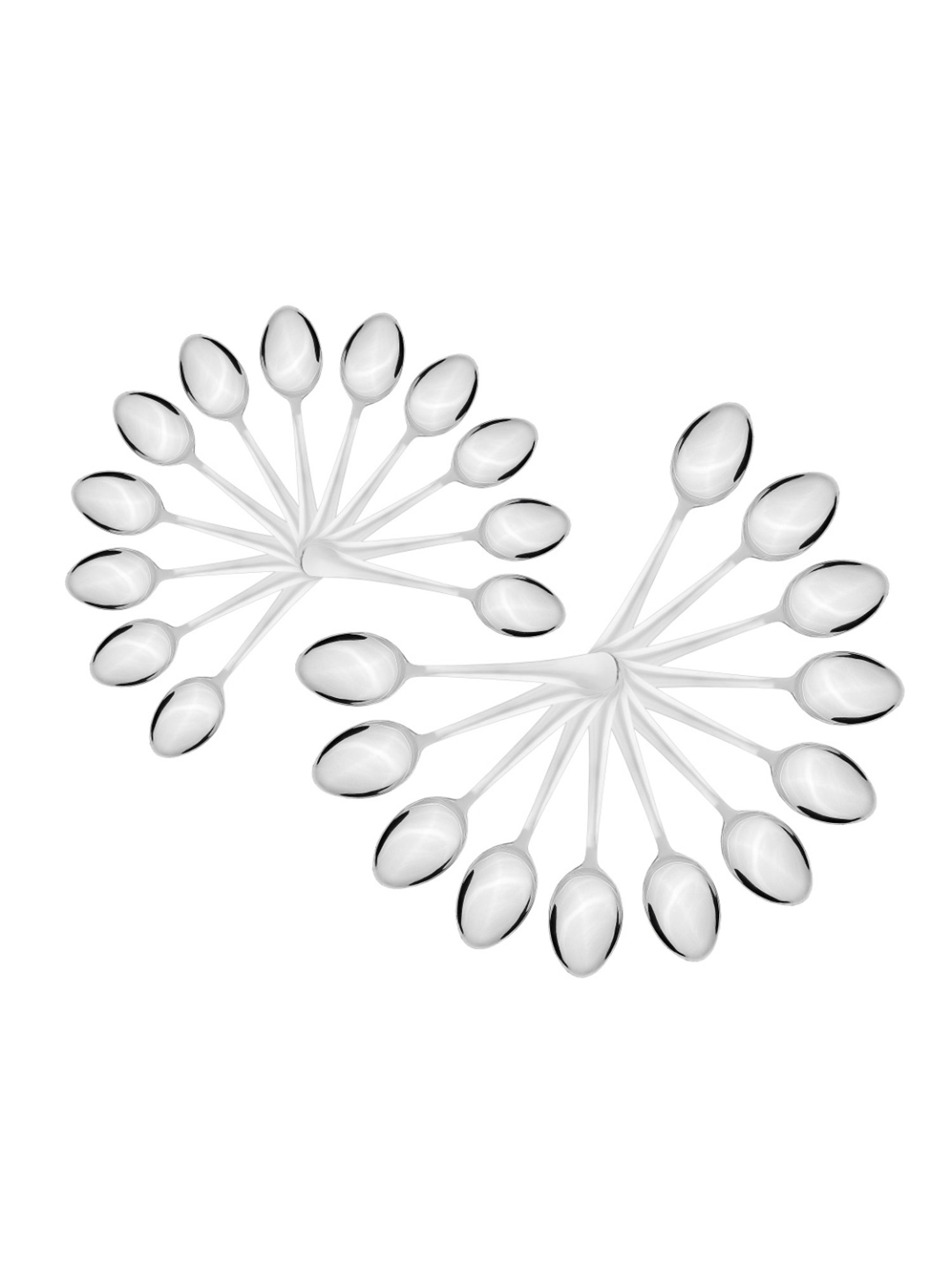 Sumeet S.S.Premium Quality Spoon set of 24 (Medium Spoon 12 (16cm L), Dessert Spoon 12 (18.5cm L)