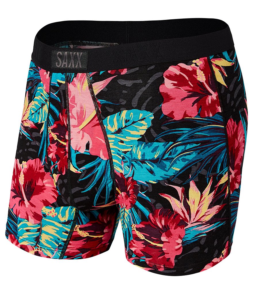 SAXX Vibe Hibiscus-Print Boxer Briefs