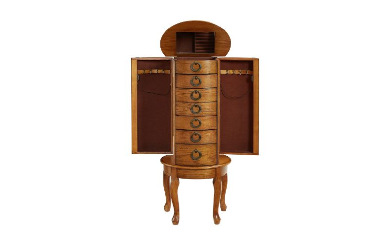 Harper Jewelry Armoire Burnished Oak - Powell Company