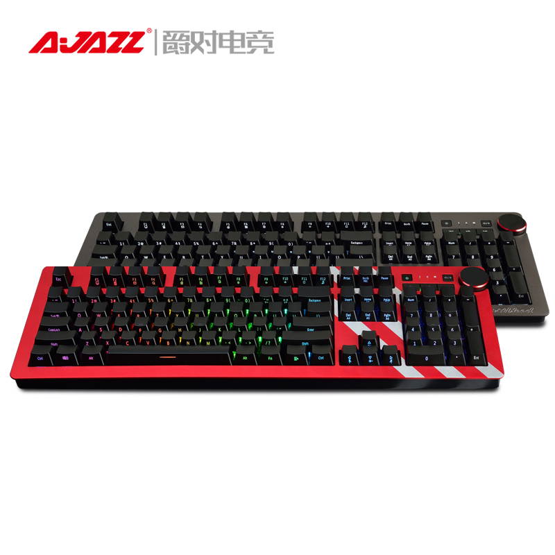 Ajazz AK60 Wired Mechanical Gaming Keyboard White Backlight  Ajazz Blue Switch 104 Classic Layout - Black