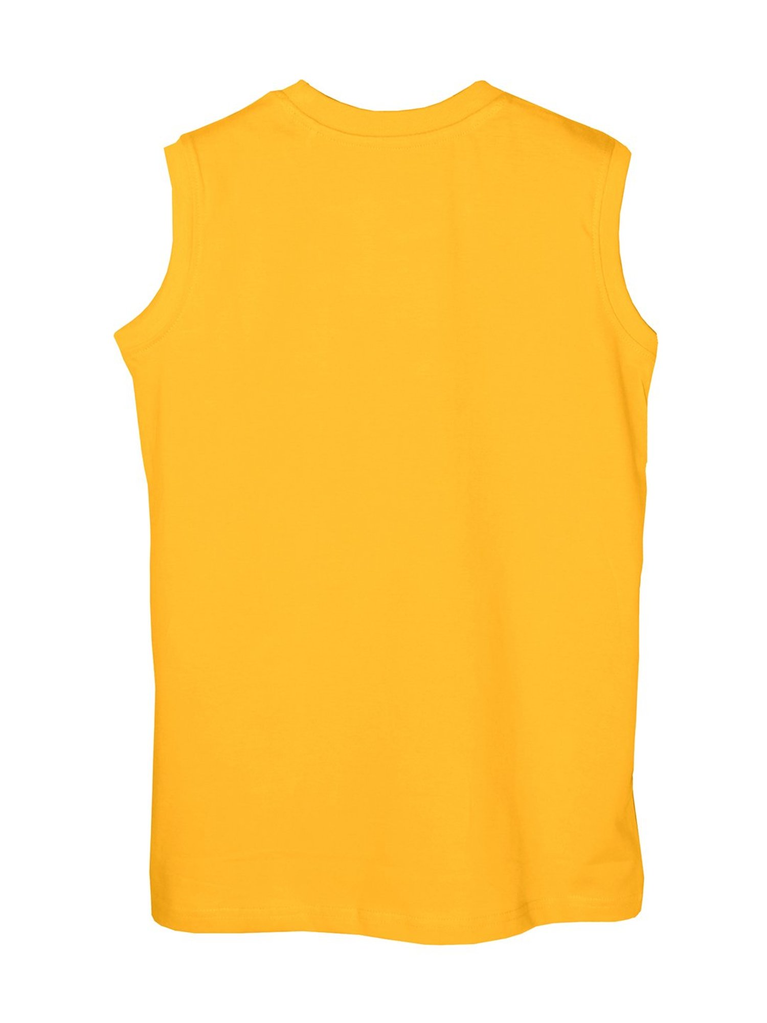 Kiddopanti Boys Yellow Solid T-Shirt