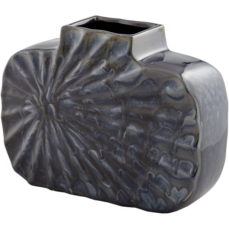 Studio 55D Madden 11 1/4" Wide Shiny Dark Gray Ceramic Decorative Vase