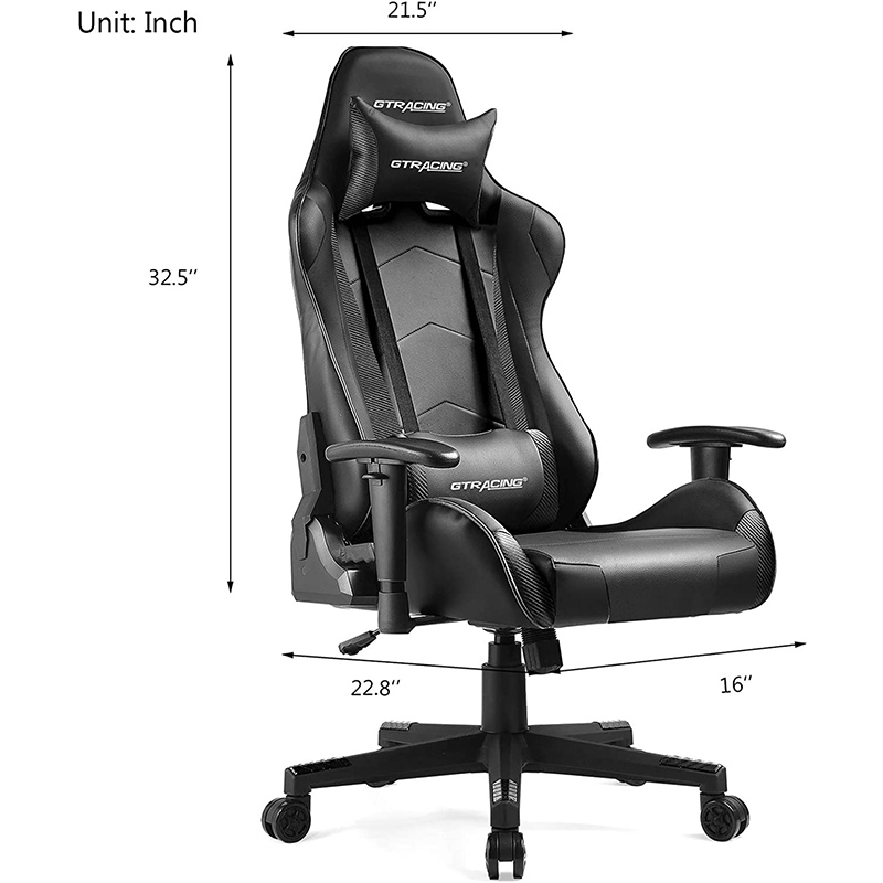 GTRACING Gaming Chair Racing Office Computer Ergonomic Video Game Chair Backrest and Seat Height Adjustable Swivel Recliner with Headrest and Lumbar Pillow Esports Chair