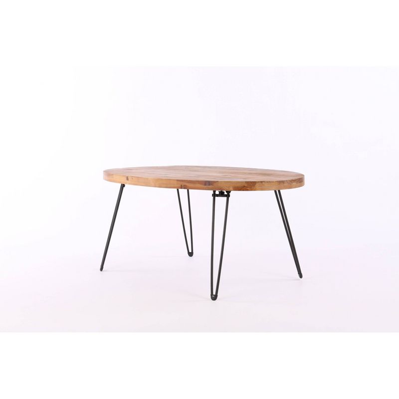 44" Hayward Oval Coffee Table Brown/Black - Summerland Home