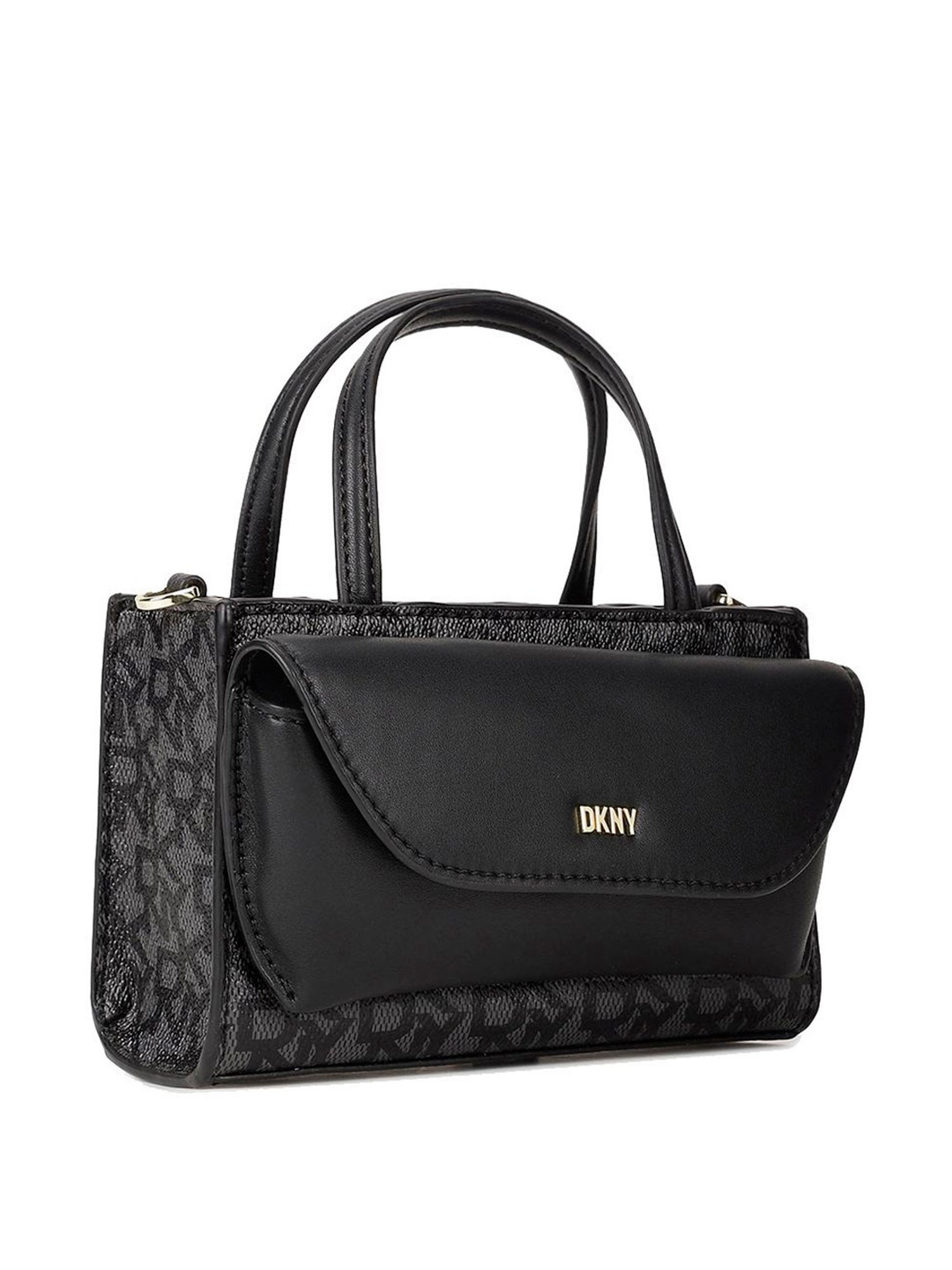 Dkny Black PVC Printed Handbag