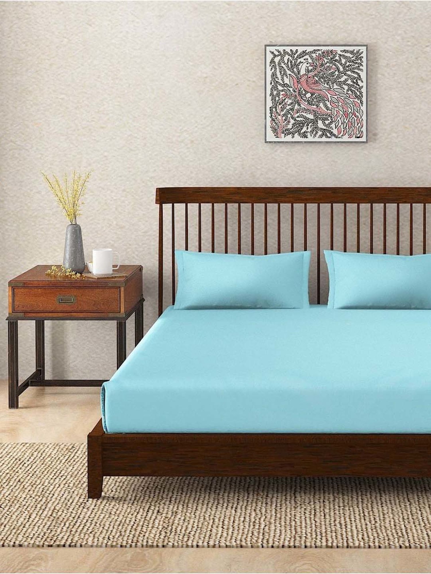 Maspar Purple 100% Cotton 200 TC Bed Sheet Set