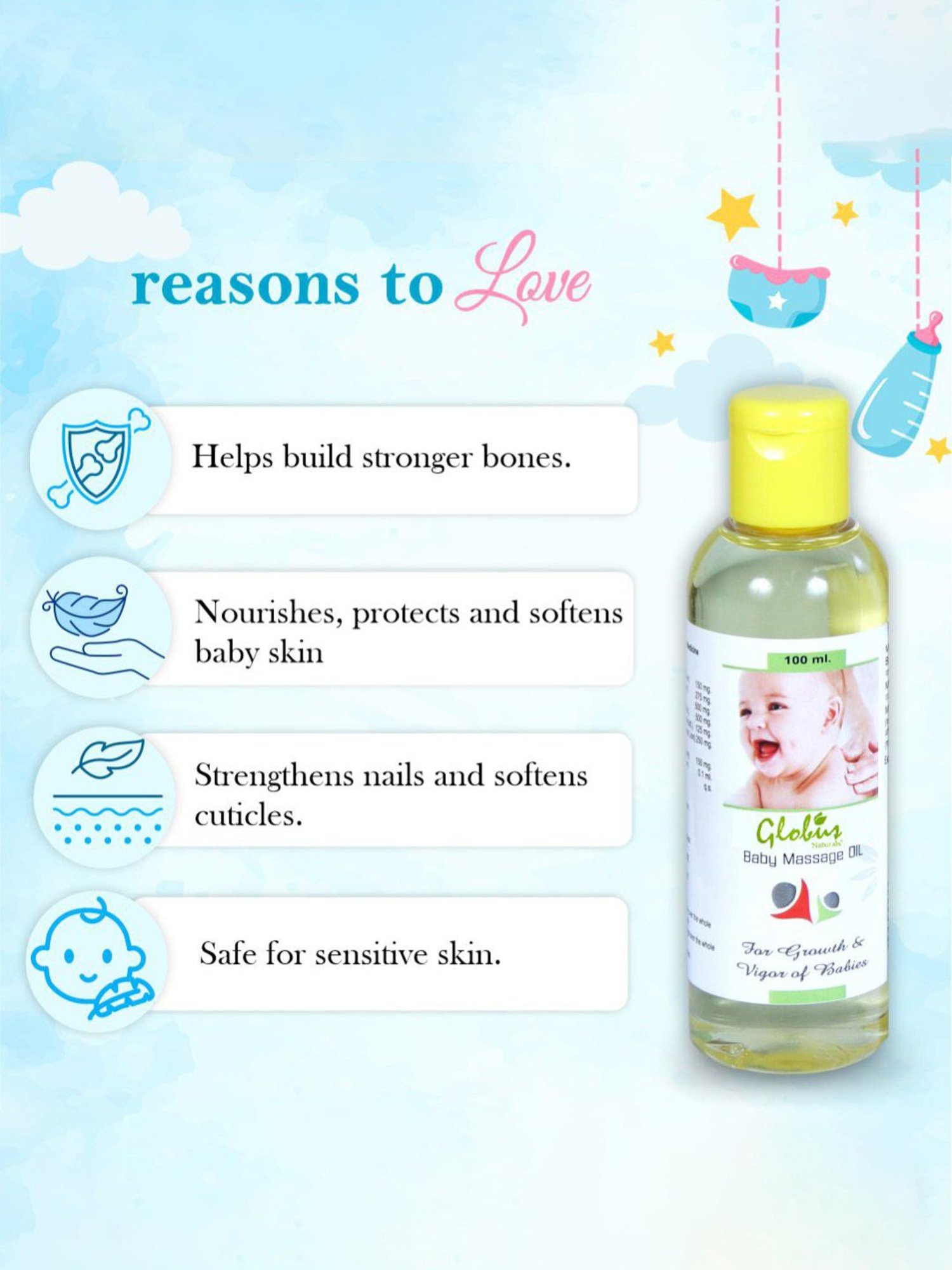 Globus Naturals Baby Massage Oil - Pack of 2