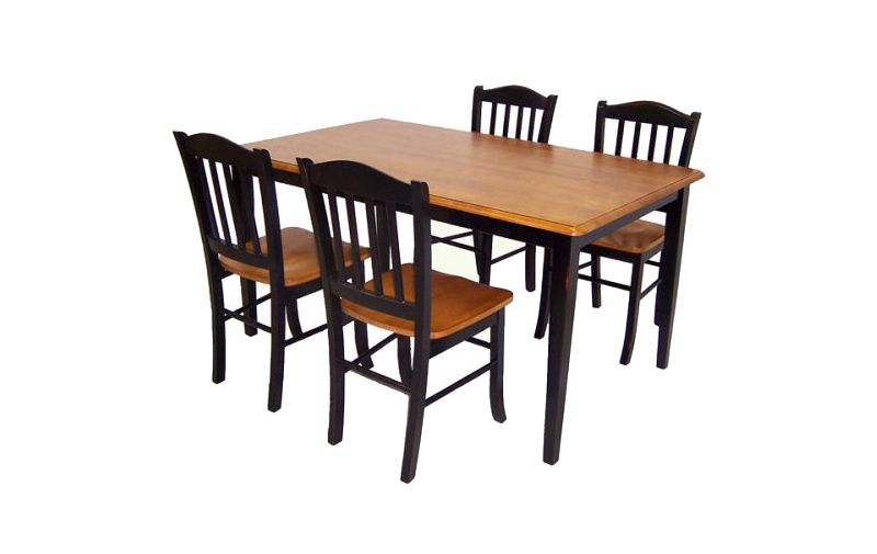 5pc Shaker Dining Set Wood/Black/Oak - Boraam Industries
