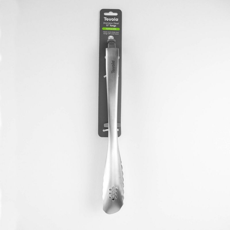 Tovolo 11" Stainless Steel Tongs Charcoal