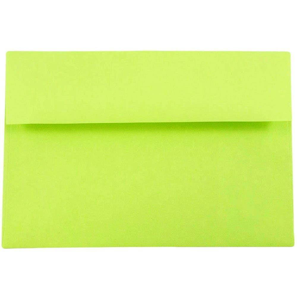JAM PAPER A8 Colored Invitation Envelopes - 5 1/2 x 8 1/8 - Ultra Lime Green - 50/Pack