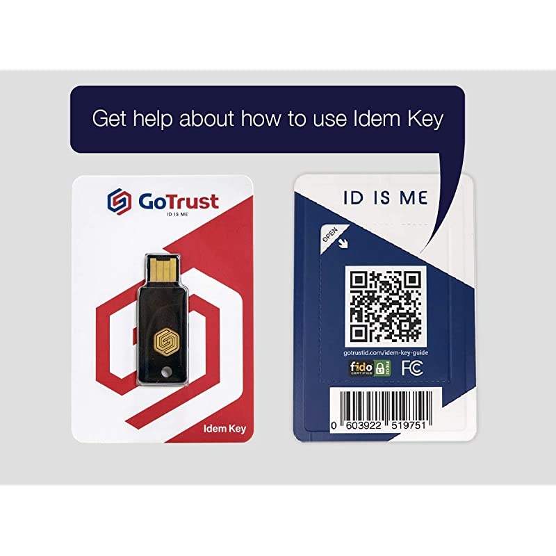 Idem Key FIDO Security Key USB Security Key NFC Security Key for First and Second Factor Authentication with USBA and NFC Interfaces Across Mobile Devices and Computers