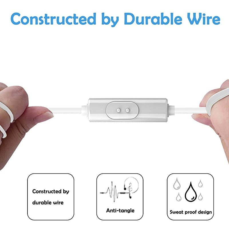 3 Packs Earbud Headphones with Remote Microphone  In Ear Earphone Stereo Sound Noise Isolating Tangle Free for iOS and Android Smartphones Laptops Gaming Fits All 35mm Interface Device