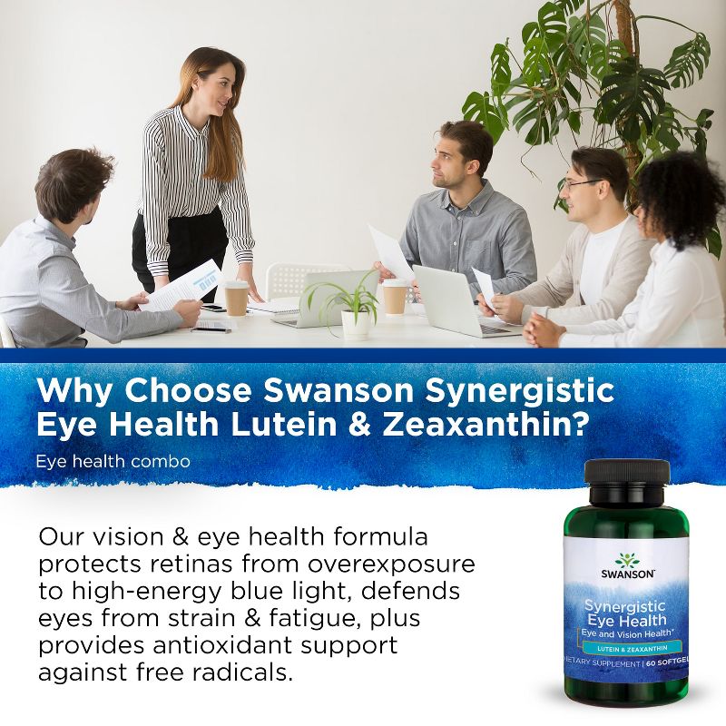Swanson Synergistic Eye Health Lutein & Zeaxanthin Softgels, 22 mg, 60 Count