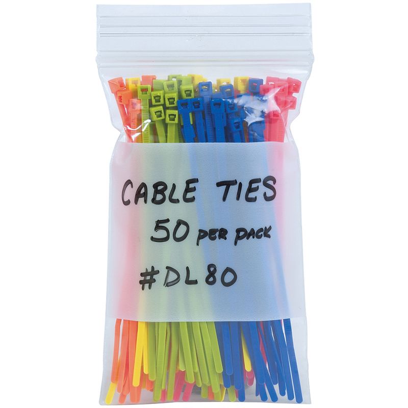 The Packaging Wholesalers White Block Reclosable 4 Mil Poly Bags 9" x 12" Clear 1000/Case PB4004