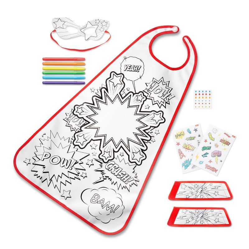 Color-Your-Own Superhero Cape & Accessories Kit - Mondo Llama™