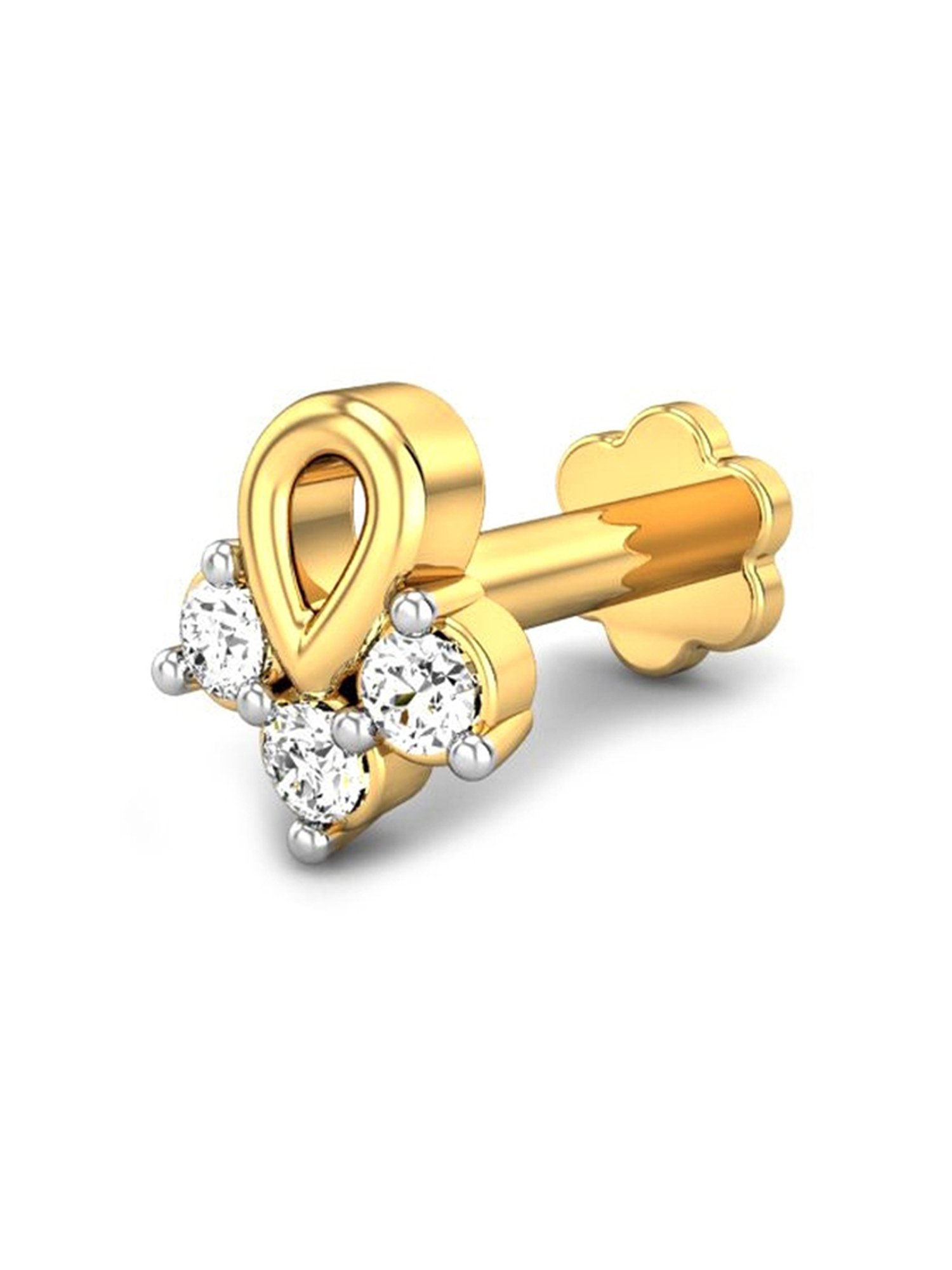 Candere by Kalyan Jewellers 18k Yellow Gold and Diamond Nosepin for Women