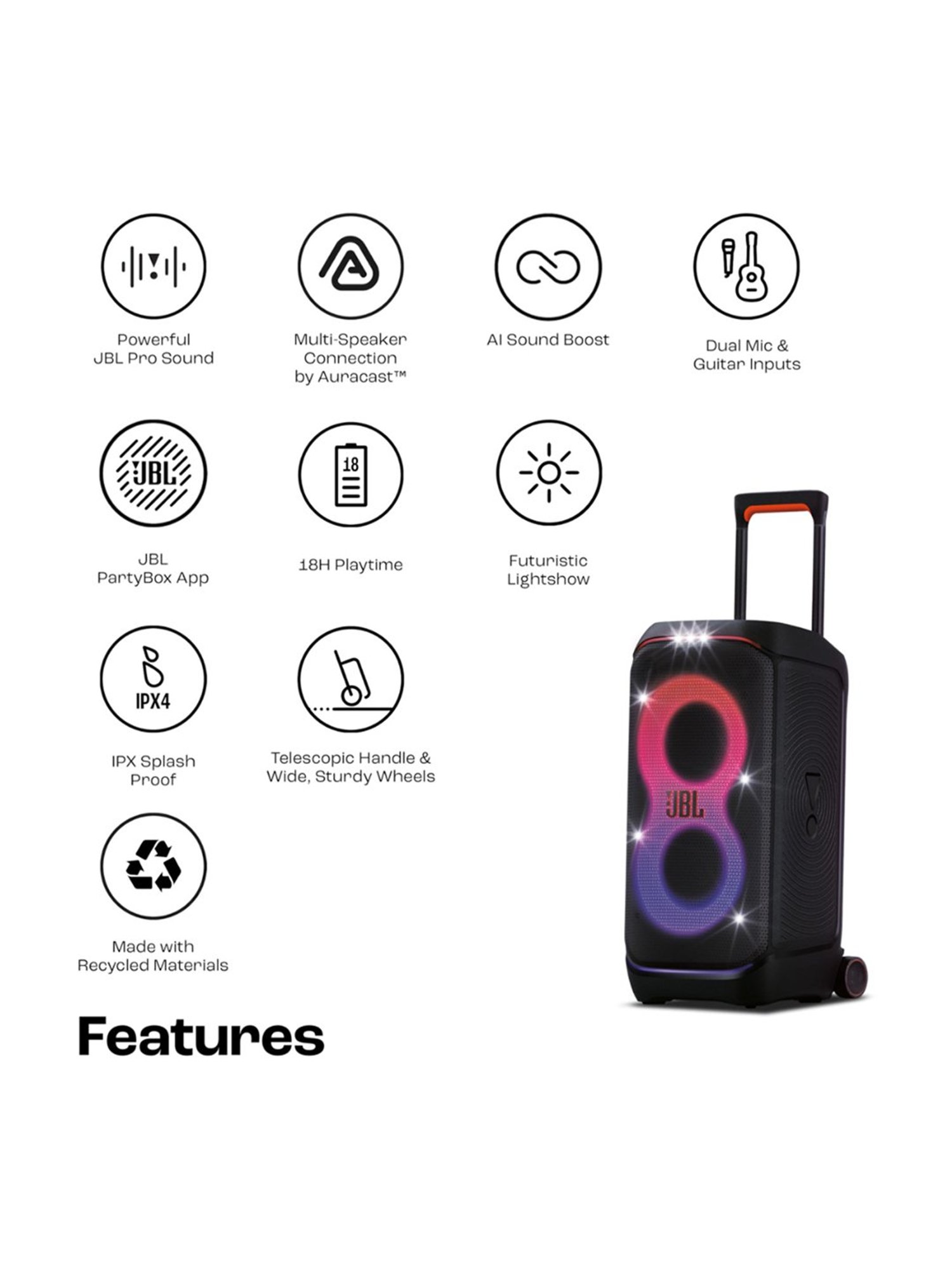I Kall IK005 Bluetooth Tower Speaker (Brown)