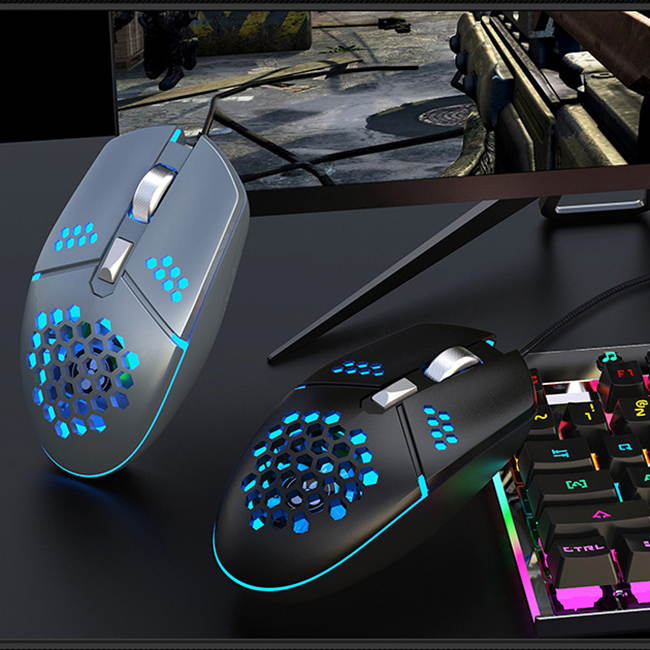 Cooling Mouse Optical Gaming Mice 2400dpi 6 Buttons USB Wired Mouse