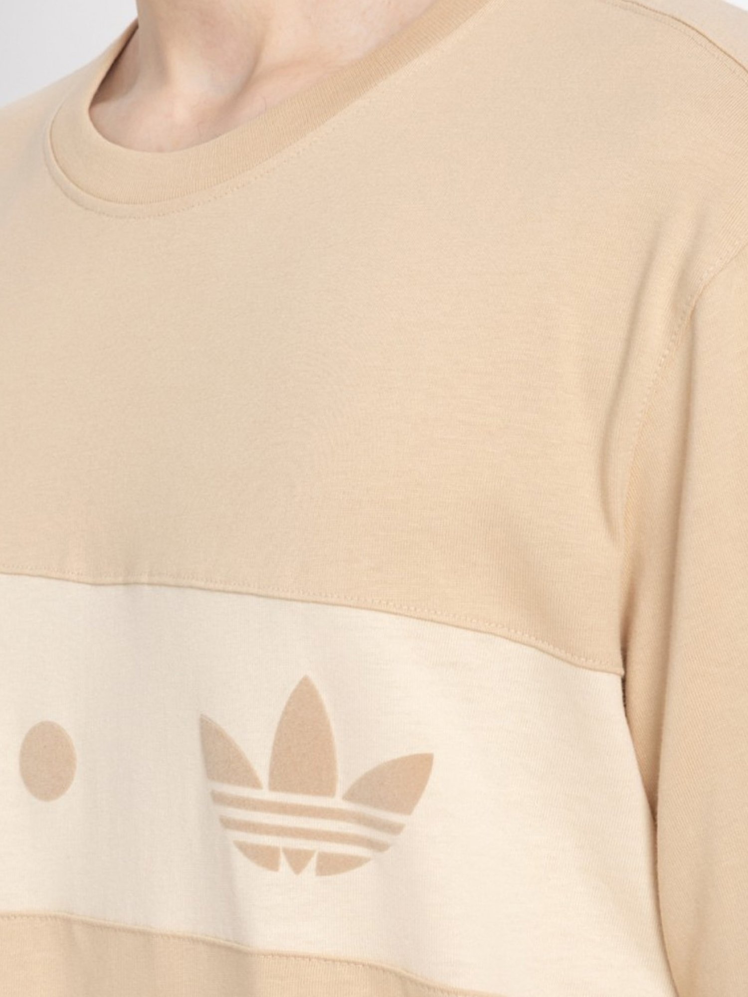 Adidas Originals Beige Regular Fit Printed T-Shirt