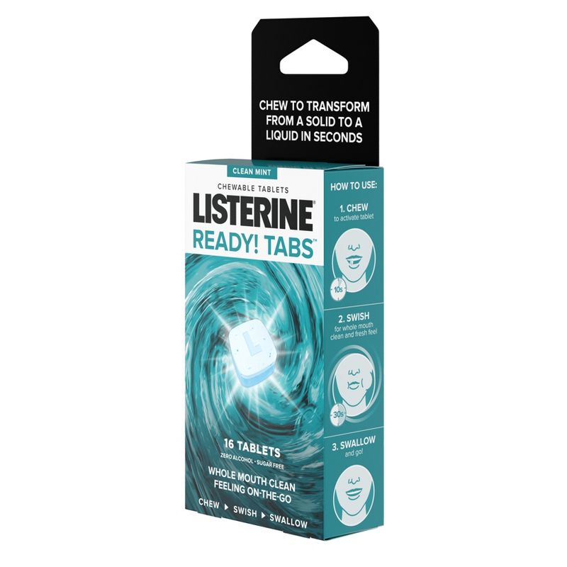 Listerine Ready Clean Mint Flavor Chewable Tablets - 16ct