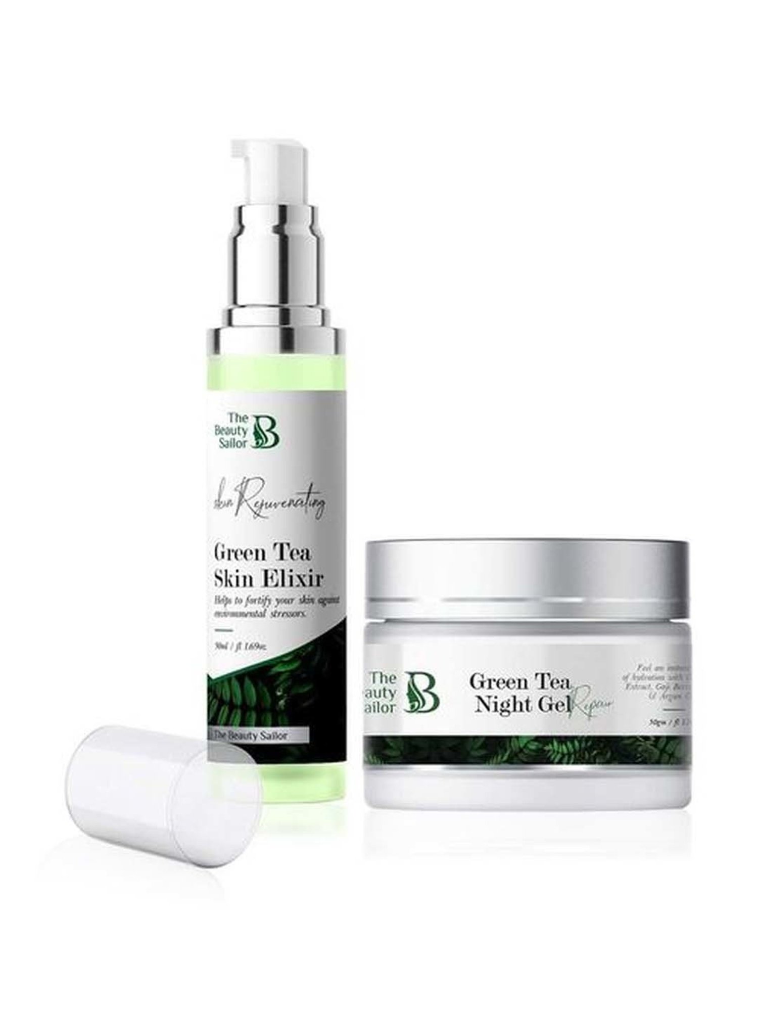 The Beauty Sailor Green Tea Night Gel & Green Tea Skin Elixir