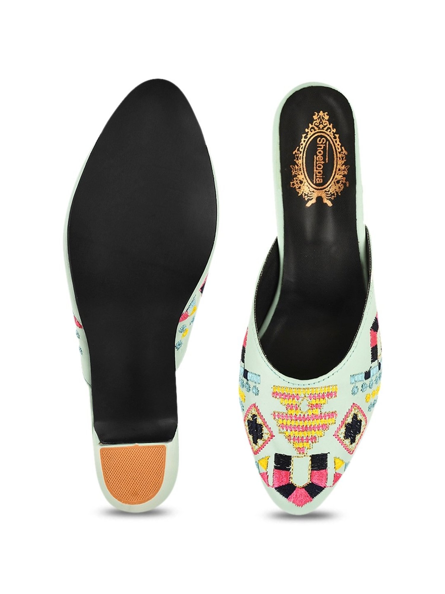 Shoetopia Women's Green Mule Shoes