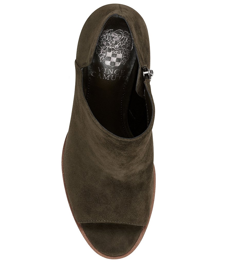 Vince Camuto Hevana Block Heel Peep Toe Suede Booties