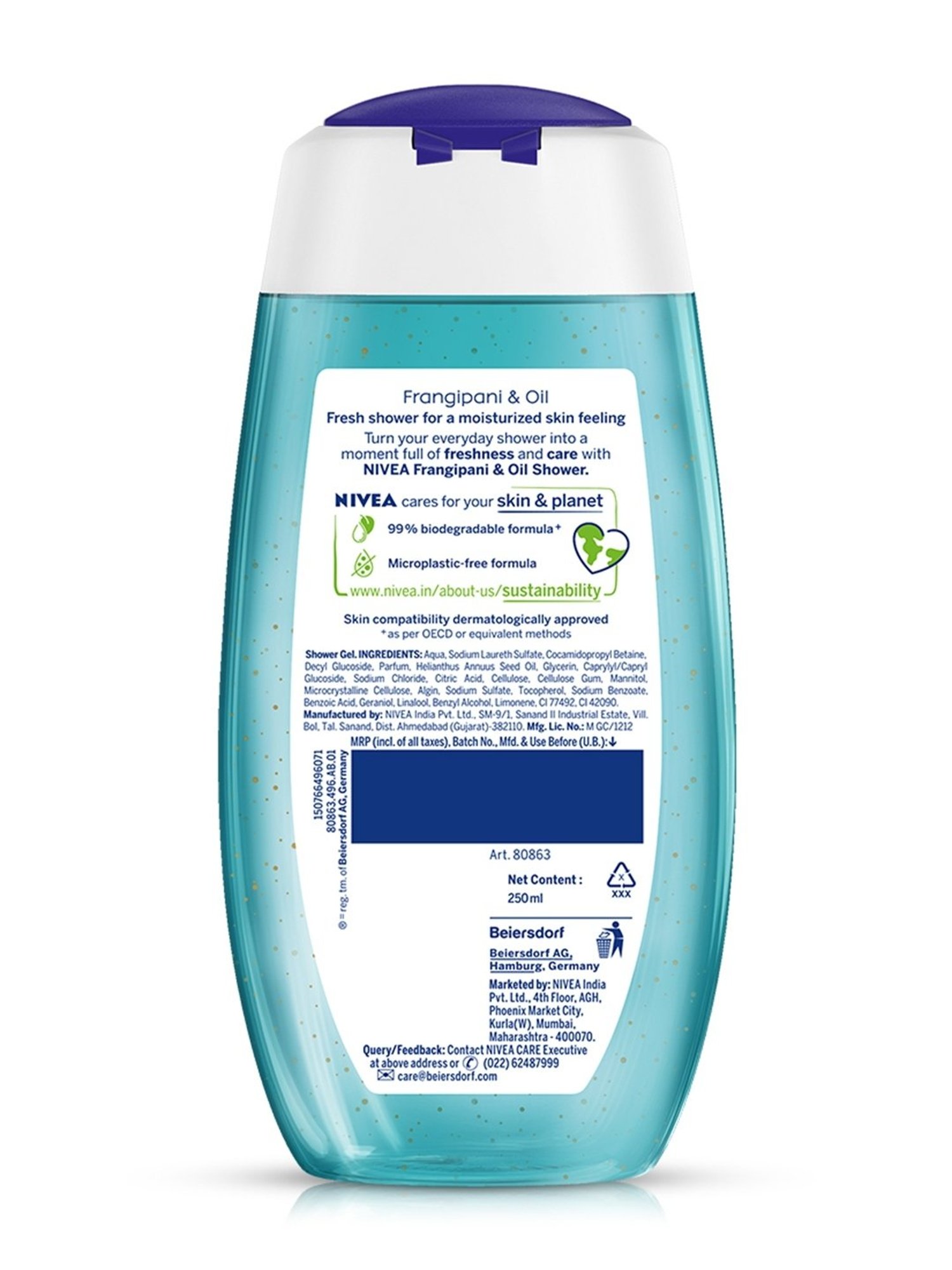 Nivea Frangipani with Oil Shower Gel & Body Wash - 250 ml