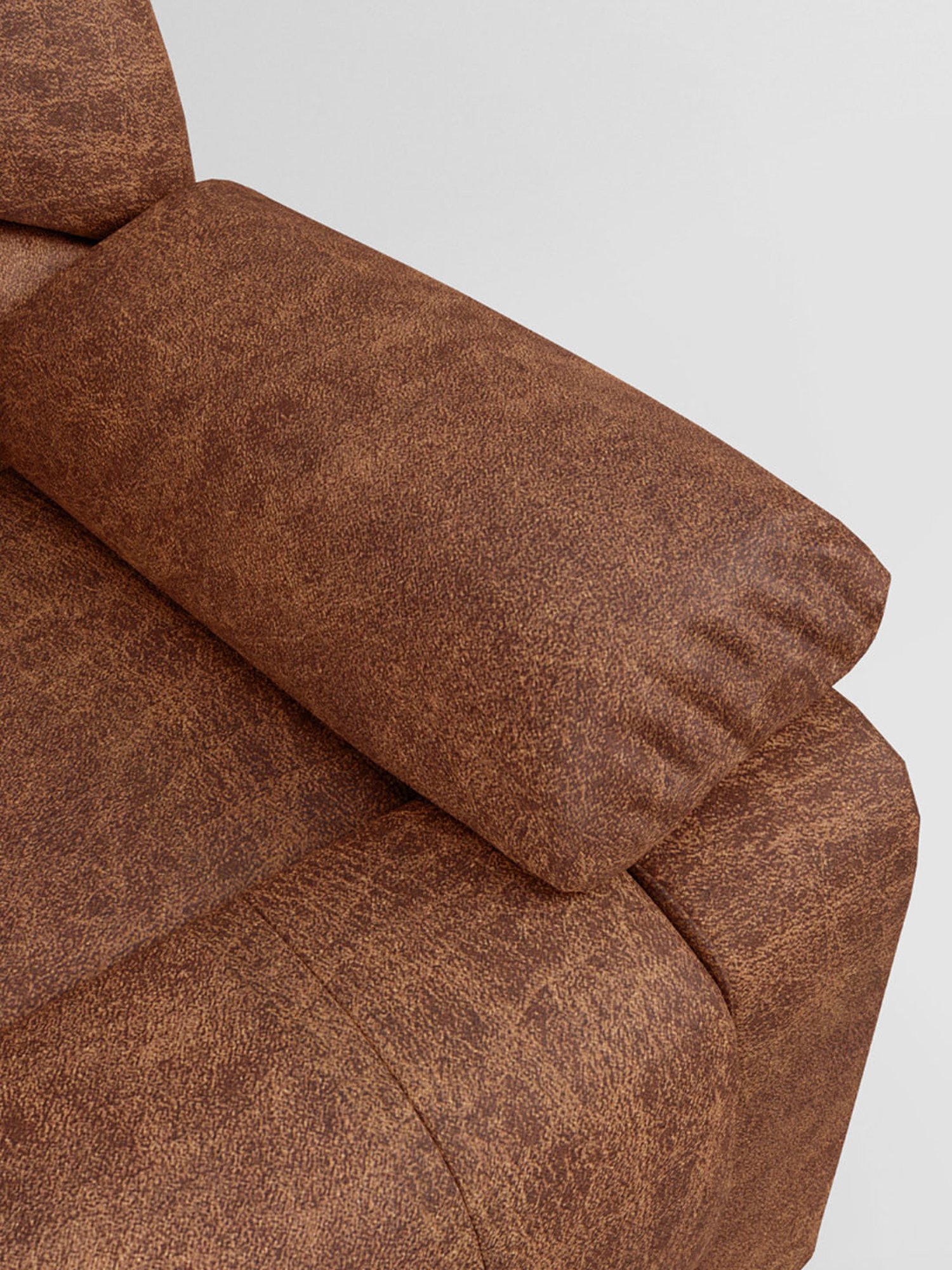 Godrej Interio Rhine V3 Caramel Brown Pinewood 1 Seater Recliner Sofa