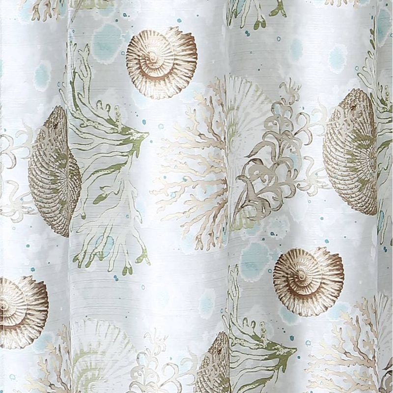 13pc Aberdeen Seashell Coastal Shower Curtain Set White - VCNY