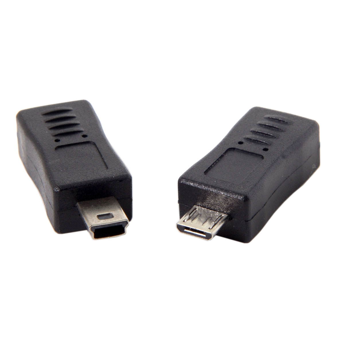 CHENYANG 2pcs Mini USB Male to Micro USB 5pin Female & Mini Female to Micro Male Extension Adapter Black