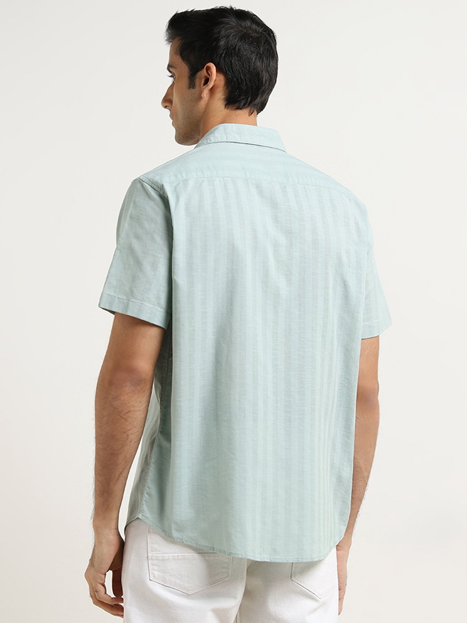 WES Casuals by Westside Sage Striped Relaxed-Fit Cotton Shirt